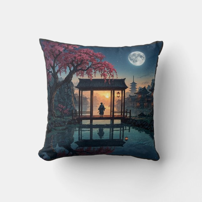 Mystical Night Forest Graphic T-Shirt Cushion (Front)