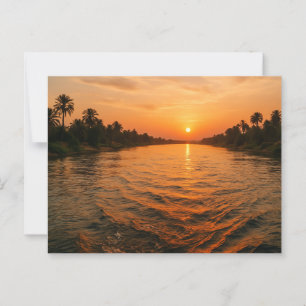 Mystical Nile River Sunset Egyptian Postcard