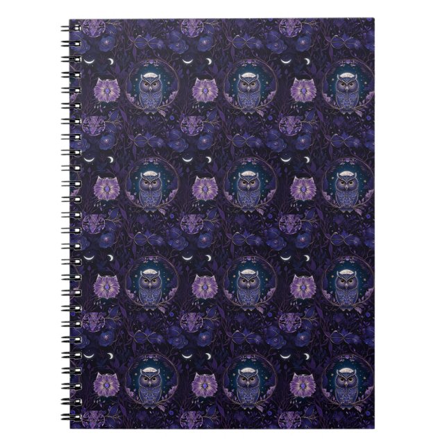 Mystical Owl Forest Notebook Cover (Front)