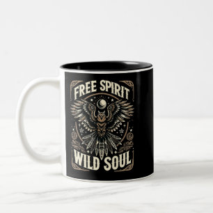 Mystical Owl – Free Spirit Wild Soul Two-Tone Coffee Mug