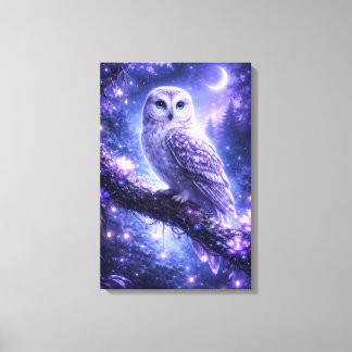 Mystical owl in an enchanted forest canvas print