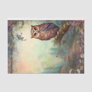 Mystical Owl Misty Italianate Building Decoupage Tissue Paper