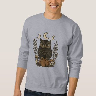 Mystical Owl Moon Phases-Shirt – Gothic Witchy Sweatshirt