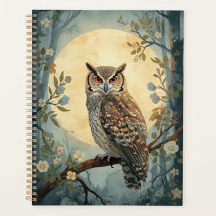 Mystical Owl Moonlight Forest Art Woodland Owl Planner