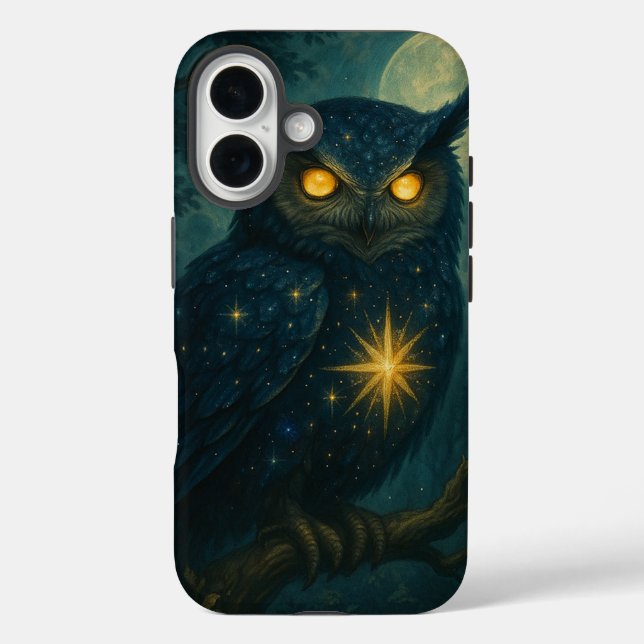 Mystical Owl Under Moonlight Fantasy Starry Night Case-Mate iPhone Case (Back)
