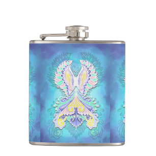 Mystical Pastel Butterfly   Ethereal Boho Fantasy  Hip Flask