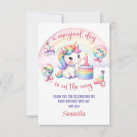 Mystical Pastel Unicorn Girl 1st Birthday Party