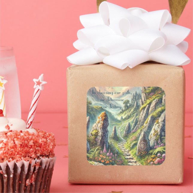 Mystical Path & Quote Square Sticker (Party)