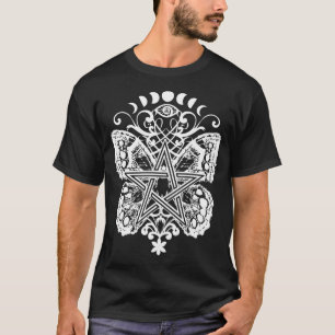 Mystical Pentagram Ornament Butterfly and Moons 1 T-Shirt