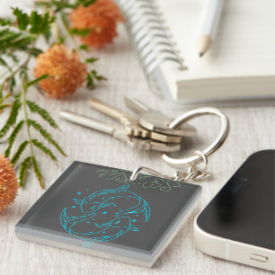 Mystical Pisces Zodiac Sign Design:Dreamy Soul Key Ring