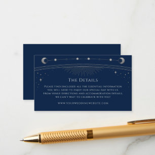 Mystical Plum Gold Wedding Details Sun Moon Star Enclosure Card