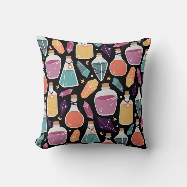 Mystical Potion Bottles Cushion (Front)