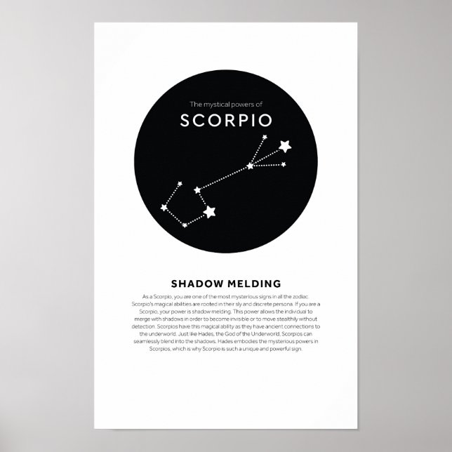 Mystical Power of Scorpio Astrology Star Zodiac Poster (Front)