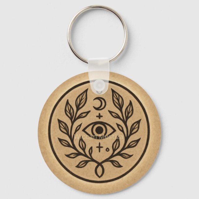 Mystical Protective Eye Moon Symbol Key Ring (Front)