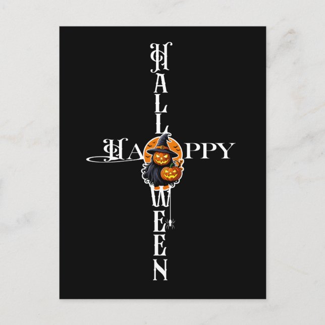 Mystical Pumpkin Witch Postcard (Front)