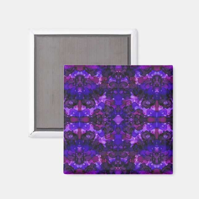 Mystical Purple Abstract Alcohol Ink Art Magnet (Front/Back)