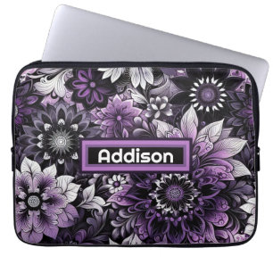 Mystical Purple Blooms Laptop Sleeve