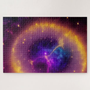 Mystical Purple Figure Emerging Space Landscape Jigsaw Puzzle