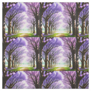 Mystical Purple Flowering Jacaranda Trees, Fabric