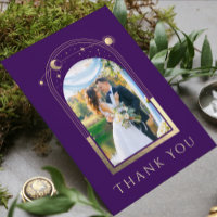 Mystical Purple Gold Sun Moon Stars Photo Wedding