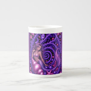 Mystical Purple Mermaid Fantasy Art Magical Ocea Bone China Mug