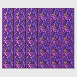 Mystical Purple Mermaid Fantasy Art   Magical Ocea Wrapping Paper