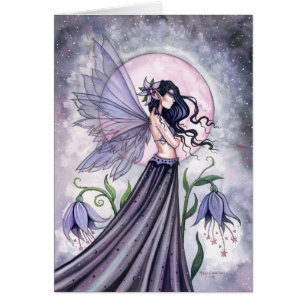 Mystical Purple Night Fairy Card by Molly Harrison