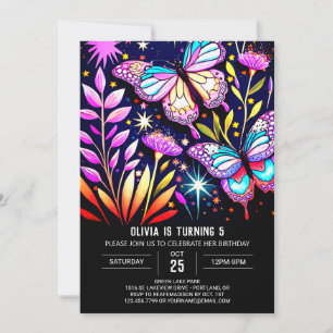 Mystical Purple Online Butterfly Birthday Invitation