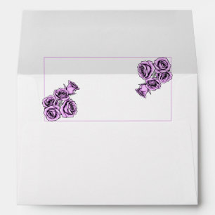Mystical Purple Rose Wedding Envelope