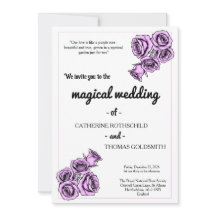 Mystical Purple Rose Wedding Invitation