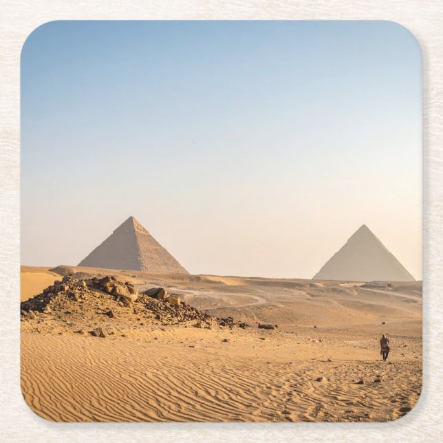 Mystical Pyramids Square Paper Coaster (Front)