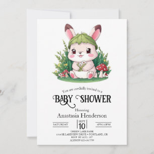 Mystical Rabbit Bunny Digital Baby Shower Invitation