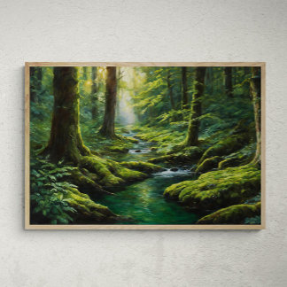 Mystical Radiance: A River's Journey Through the E Poster