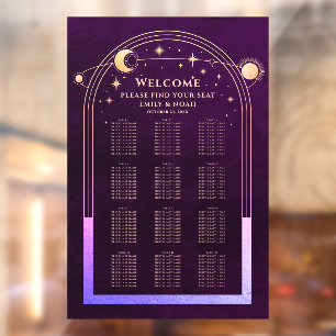 Mystical Rainbow Plum Wedding Seating Chart