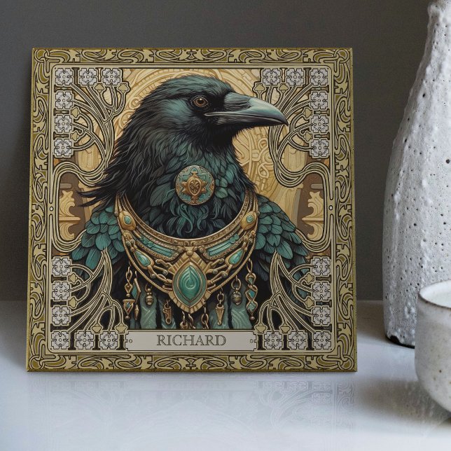 Mystical Raven Spirit Personalised Tribal Tile (Creator Uploaded)