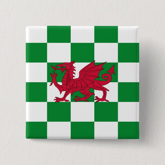 Mystical Red Celtic Dragon Flag of Wales 15 Cm Square Badge (Front)