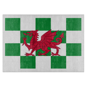 Mystical Red Celtic Dragon Flag of Wales Cutting Board