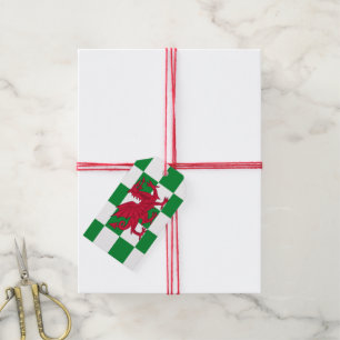 Mystical Red Celtic Dragon Flag of Wales Gift Tags