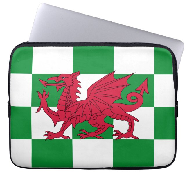 Mystical Red Celtic Dragon Flag of Wales Laptop Sleeve (Front)