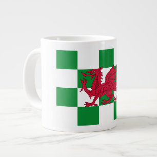 Mystical Red Celtic Dragon Flag of Wales Large Coffee Mug