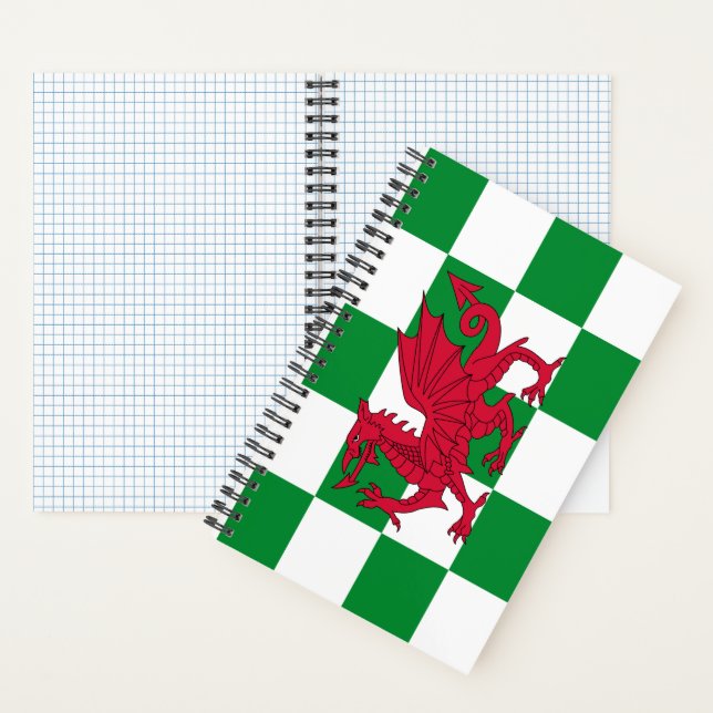 Mystical Red Celtic Dragon Flag of Wales Notebook (Inside)