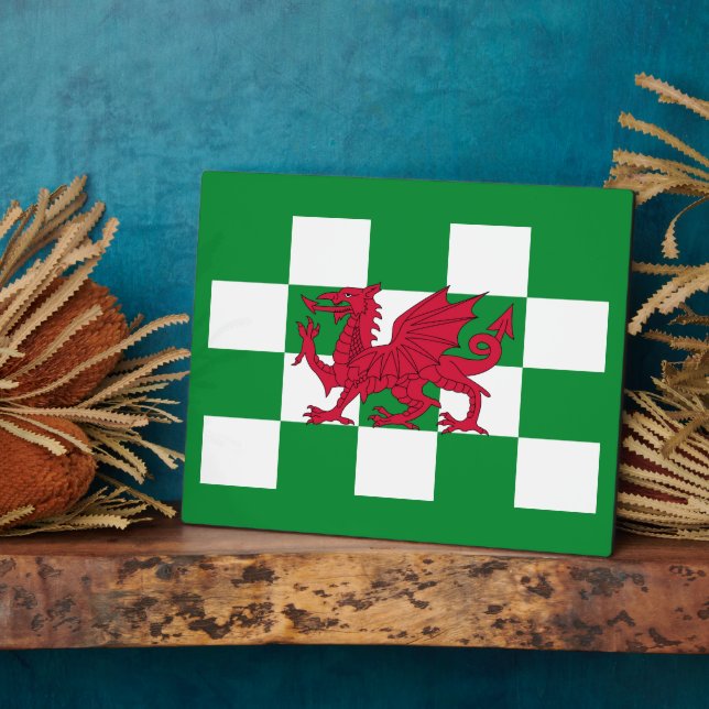 Mystical Red Celtic Dragon Flag of Wales Plaque (Side)