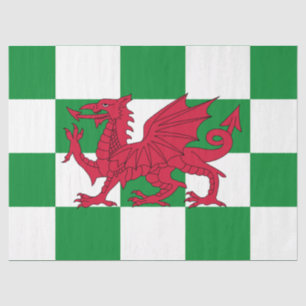 Mystical Red Celtic Dragon Flag of Wales Tissue Paper