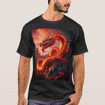 Mystical Red Fire Dragon Art