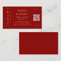 Mystical Red Gold Budget QR Code RSVP