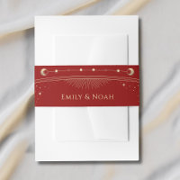 Mystical Red Gold Sun Moon Stars Wedding
