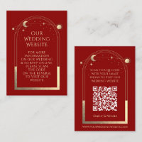 Mystical Red Gold Wedding Website RSVP QR Code
