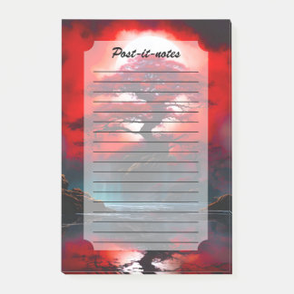 Mystical Red Tree Under Full Moon Post-it Notes