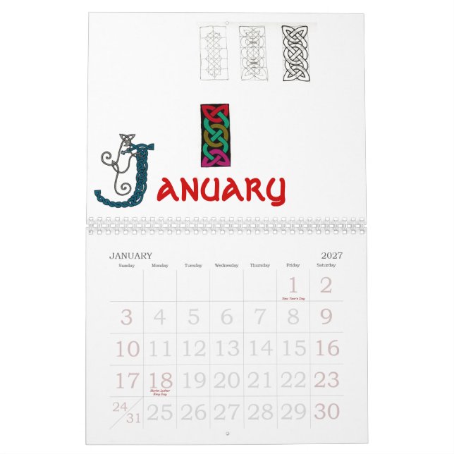 Mystical Rose Celtic Knots 2008 Calendar (Jan 2027)