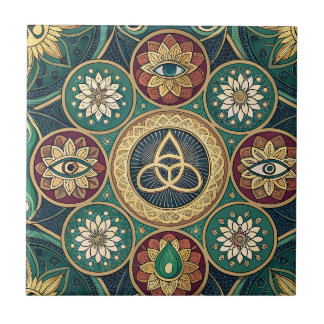 Mystical Sacred Design - Spiritual Mandala Pattern Tile